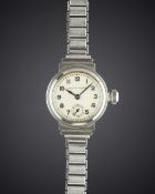 A LADIES STAINLESS STEEL ROLEX OYSTER 
