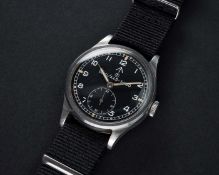 A RARE GENTLEMAN'S STAINLESS STEEL BRITISH MILITARY IWC MARK 10 W.W.W. WRIST WATCH CIRCA 1940s, PART
