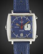 A GENTLEMAN'S STAINLESS STEEL HEUER MONACO AUTOMATIC CHRONOGRAPH WRIST WATCH CIRCA 1972, REF.