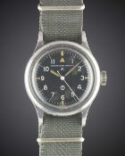 A GENTLEMAN'S STAINLESS STEEL BRITISH MILITARY IWC MARK 11 RAF PILOTS WRIST WATCH DATED 1952