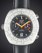 A GENTLEMAN'S STAINLESS STEEL HEUER CALCULATOR AUTOMATIC CHRONOGRAPH WRIST WATCH CIRCA 1970s, REF.