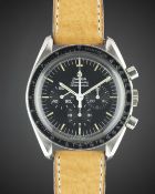 A GENTLEMAN'S STAINLESS STEEL OMEGA SPEEDMASTER PROFESSIONAL CHRONOGRAPH WRIST WATCH CIRCA 1976,