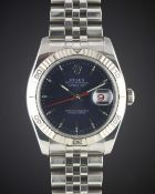 A GENTLEMAN'S STEEL & WHITE GOLD ROLEX OYSTER PERPETUAL DATEJUST 