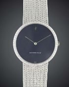 A FINE & RARE GENTLEMAN'S SIZE 18K SOLID WHITE GOLD & DIAMOND AUDEMARS PIGUET BRACELET WATCH CIRCA