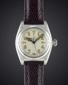 A RARE GENTLEMAN'S STAINLESS STEEL ROLEX OYSTER SPEEDKING WRIST WATCH CIRCA 1940s, REF. 2081 WITH