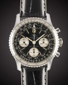 A GENTLEMAN'S STAINLESS STEEL BREITLING NAVITIMER CHRONOGRAPH WRIST WATCH CIRCA 1966, REF. 806