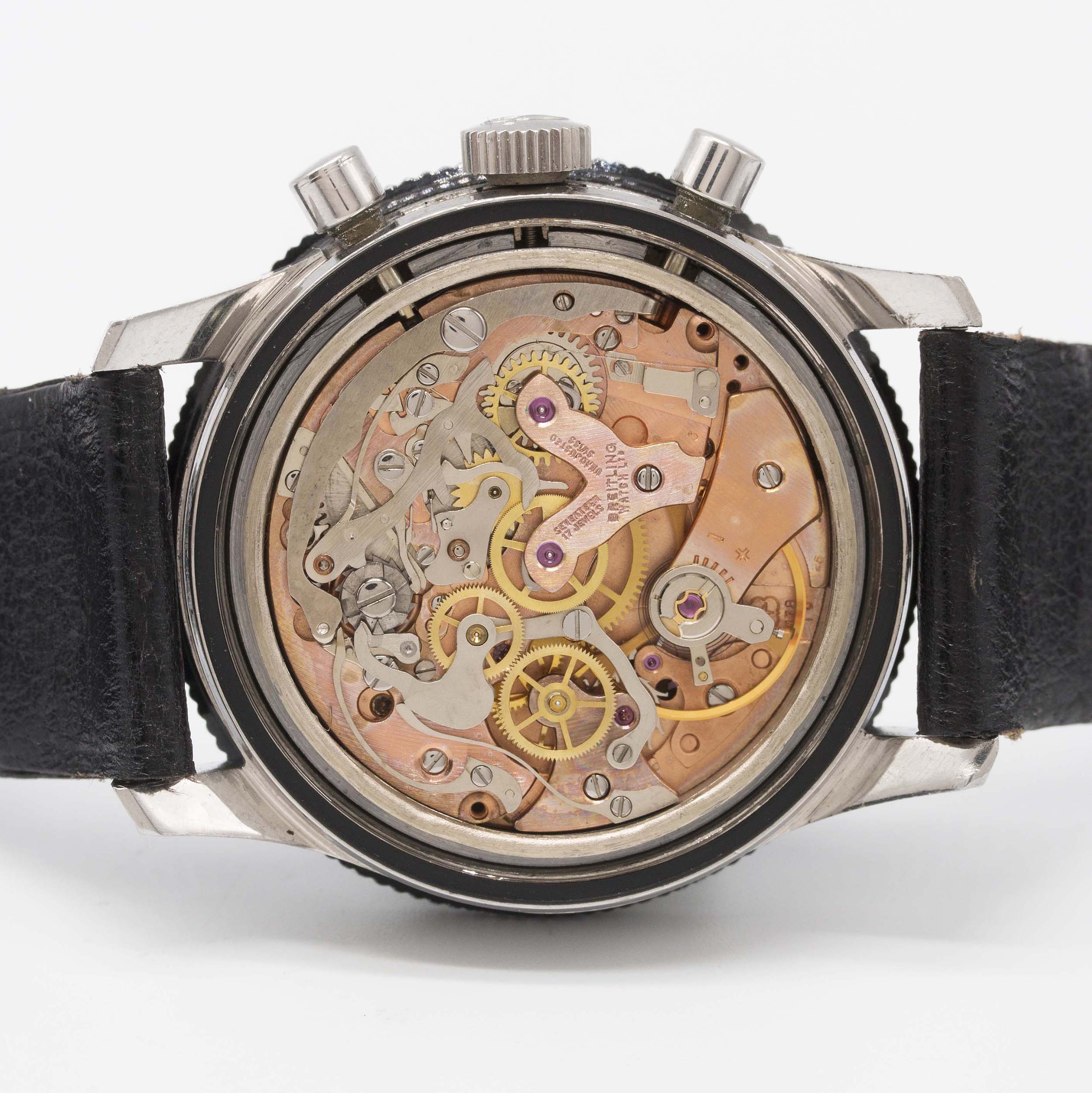 A VERY RARE GENTLEMAN'S STAINLESS STEEL BREITLING UNITIME 24 HOUR CHRONOGRAPH WRIST WATCH CIRCA - Image 8 of 11