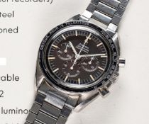 A VERY RARE GENTLEMAN'S STAINLESS STEEL OMEGA SPEEDMASTER PROFESSIONAL 