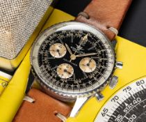 A GENTLEMAN'S STAINLESS STEEL BREITLING NAVITIMER CHRONOGRAPH WRIST WATCH DATED 1966, REF. 806