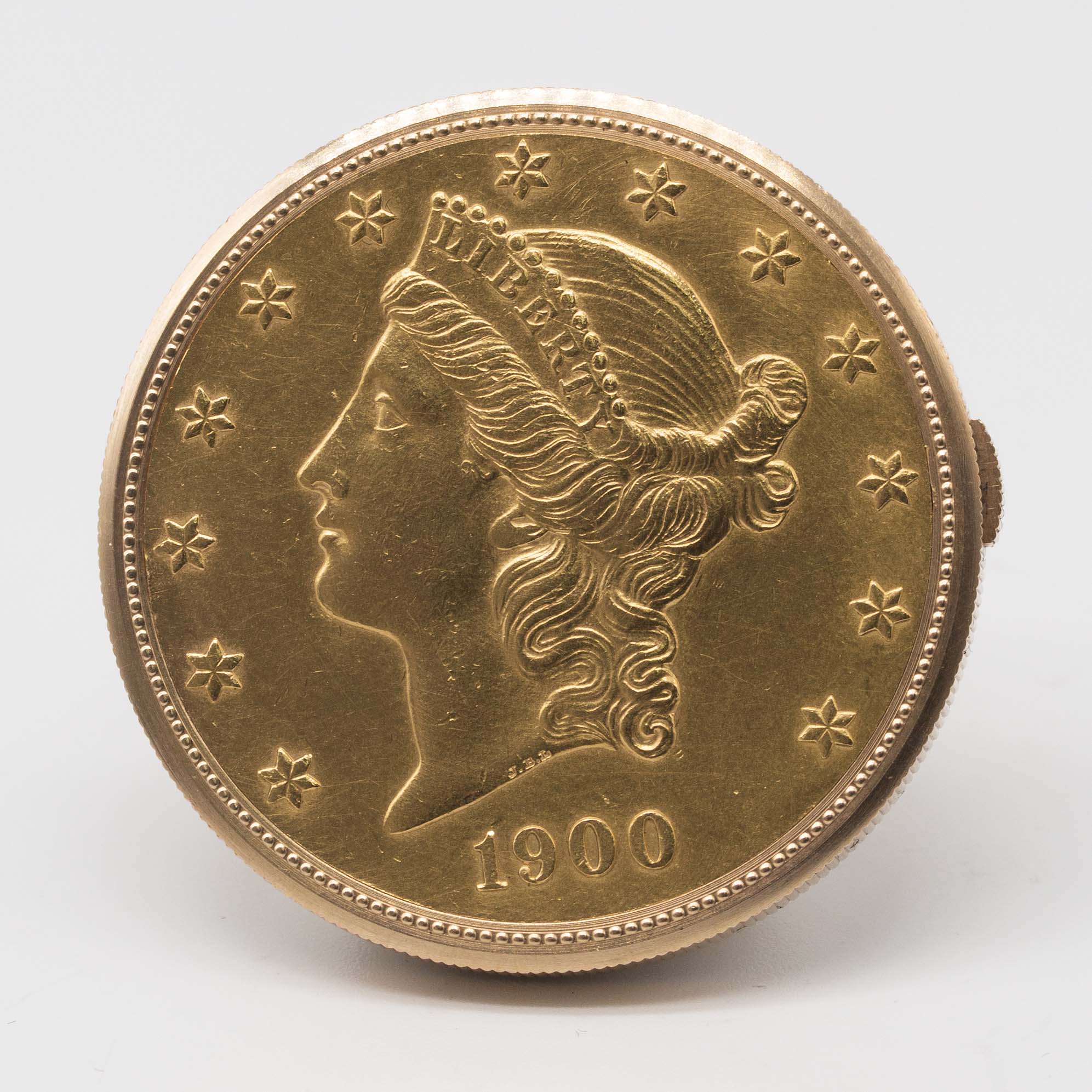 AN 18K SOLID GOLD CORUM 20 DOLLAR COIN WATCH DATED 1976, WITH THE ORIGINAL BOX & GUARANTEE Movement: - Image 2 of 11