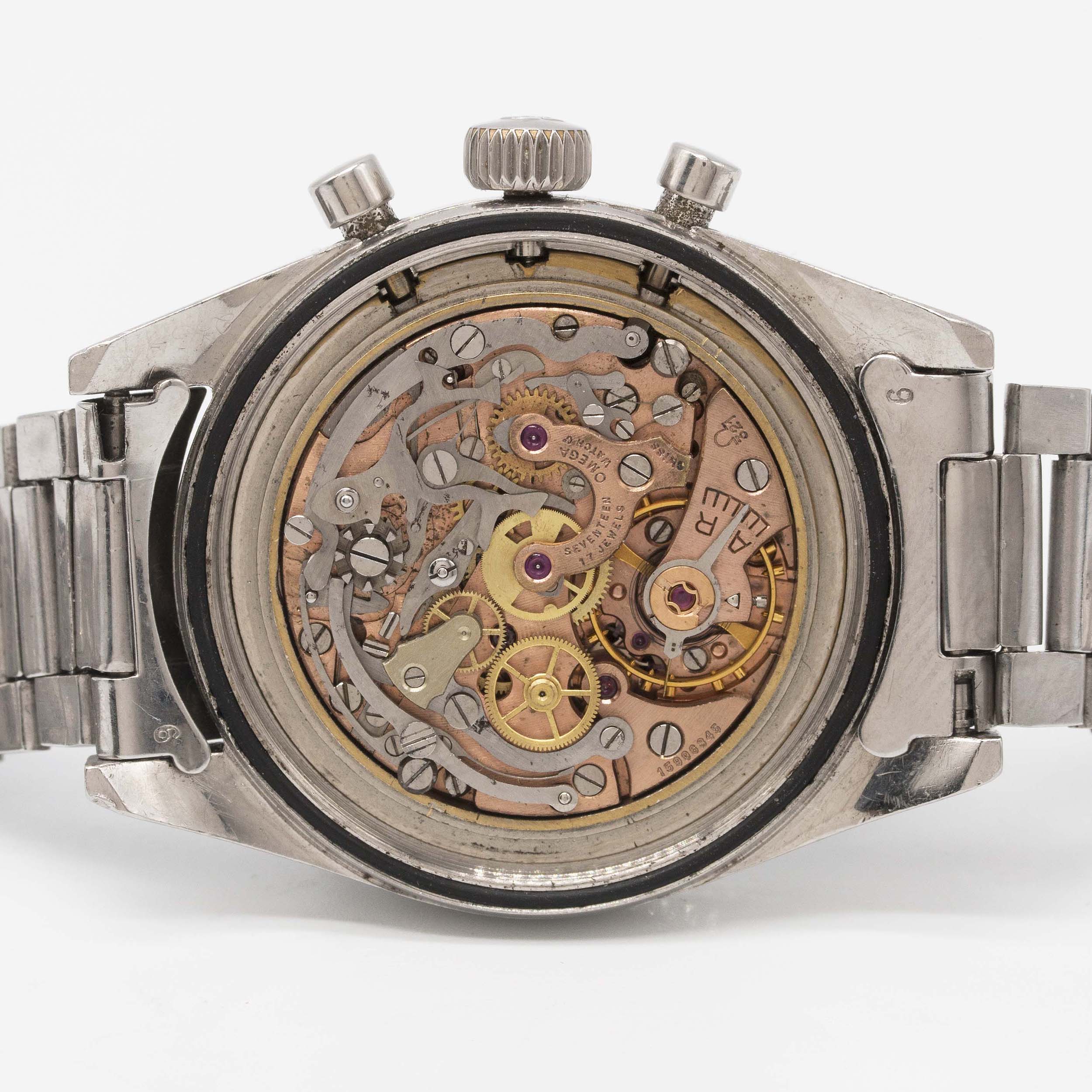 AN EXTREMELY RARE GENTLEMAN'S STAINLESS STEEL OMEGA SPEEDMASTER CHRONOGRAPH BRACELET WATCH DATED - Image 12 of 14