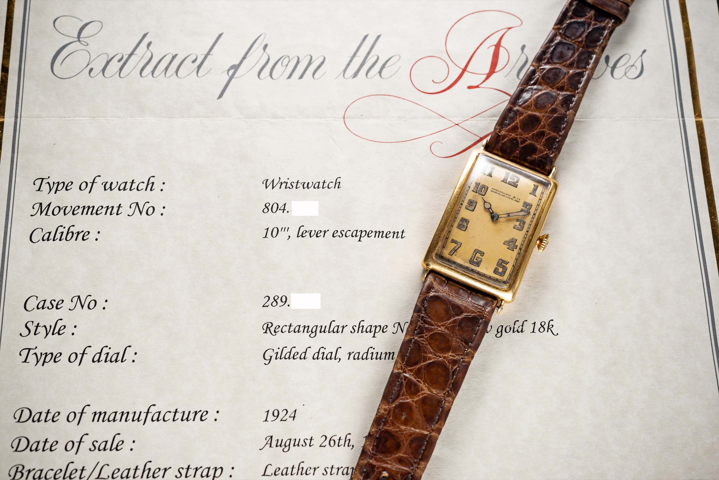 A RARE GENTLEMAN'S 18K SOLID YELLOW GOLD PATEK PHILIPPE CURVEX GONDOLO WRIST WATCH DATED 1924, - Image 2 of 3