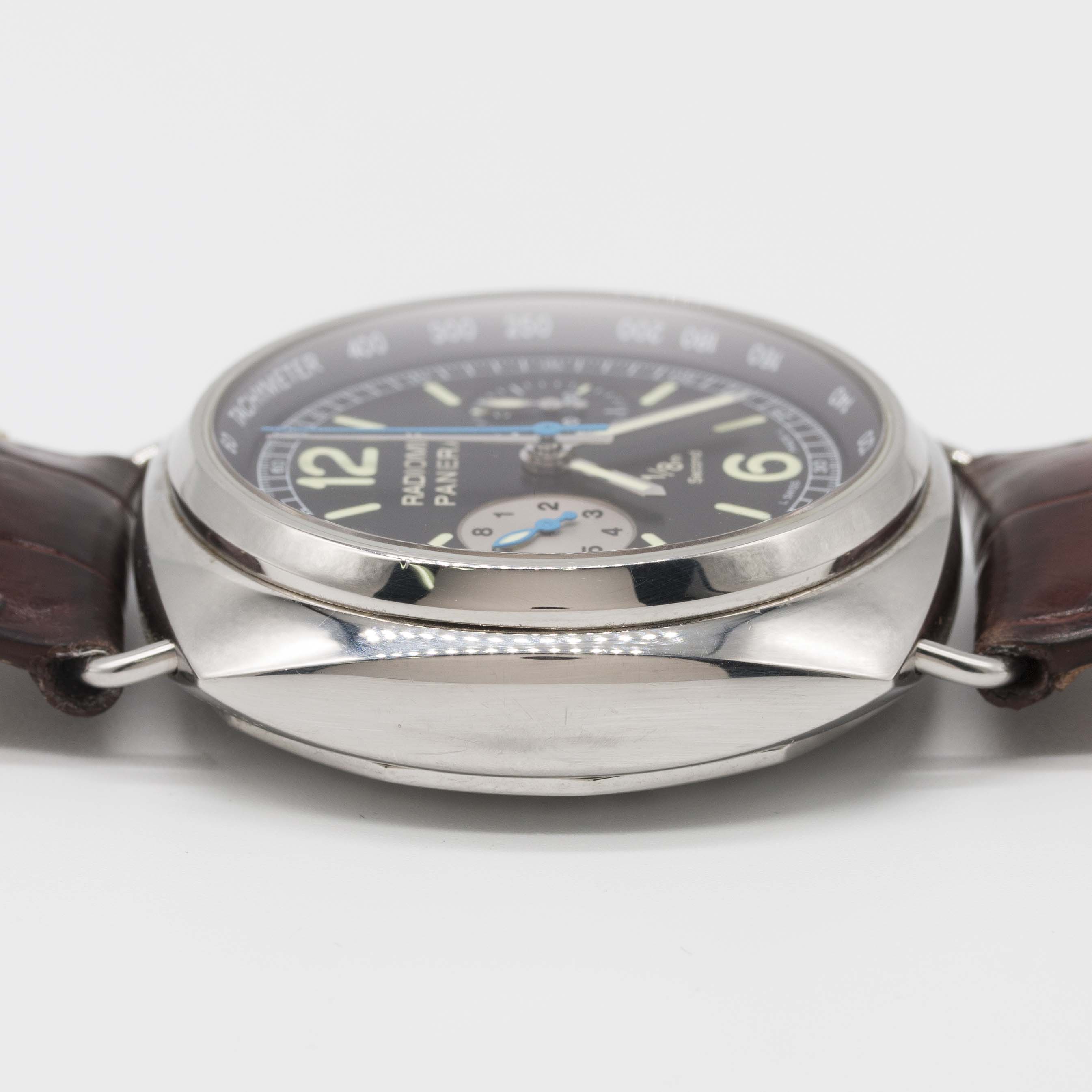 A GENTLEMAN'S STAINLESS STEEL PANERAI RADIOMIR 1/8TH SECOND RATTRAPANTE CHRONOGRAPH WRIST WATCH - Image 9 of 9