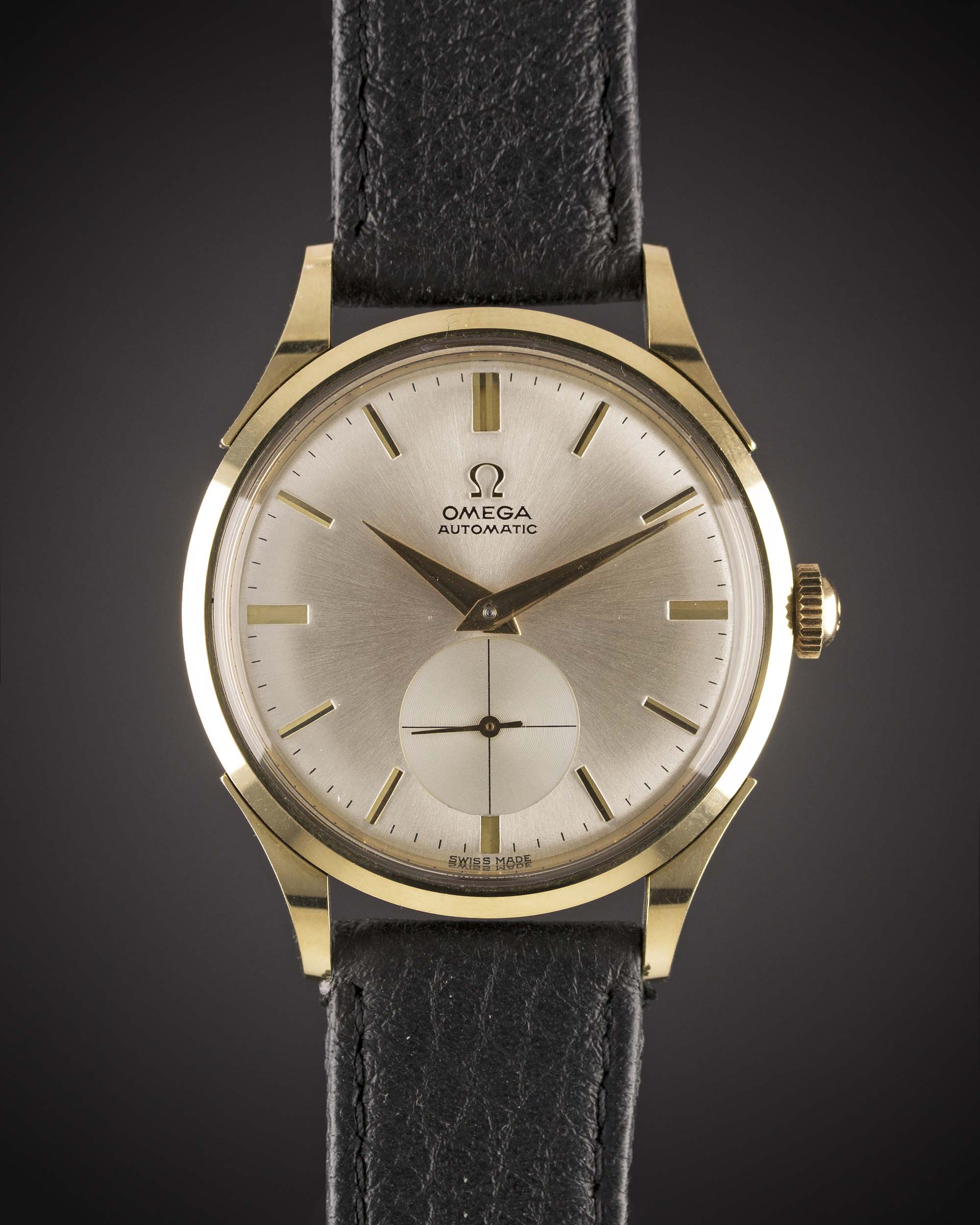 A POSSIBLY UNIQUE GENTLEMAN'S STEEL & GOLD CAPPED OMEGA AUTOMATIC PROTOTYPE WRIST WATCH CIRCA 1948- - Image 2 of 2