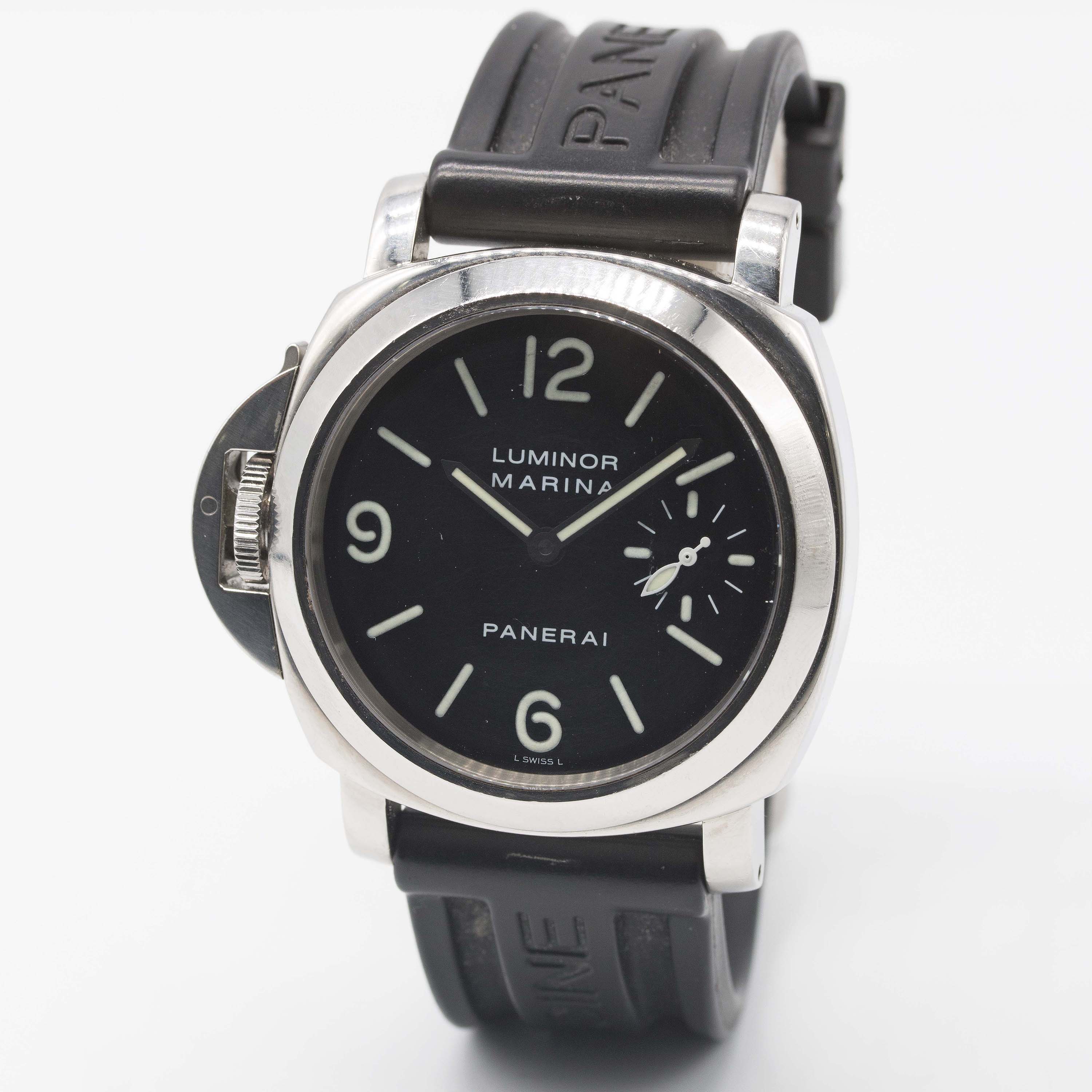 A GENTLEMAN'S STAINLESS STEEL PANERAI LUMINOR MARINA LEFT HANDED WRIST WATCH DATED 2003, REF. - Image 4 of 9