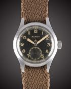 A GENTLEMAN'S BRITISH MILITARY BUREN GRAND PRIX W.W.W. WRIST WATCH CIRCA 1940s, PART OF THE 