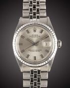 A GENTLEMAN'S STAINLESS STEEL ROLEX OYSTER PERPETUAL DATEJUST 
