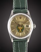 A RARE GENTLEMAN'S STAINLESS STEEL ROLEX OYSTER PERPETUAL DATEJUST WRIST WATCH CIRCA 1983, REF.