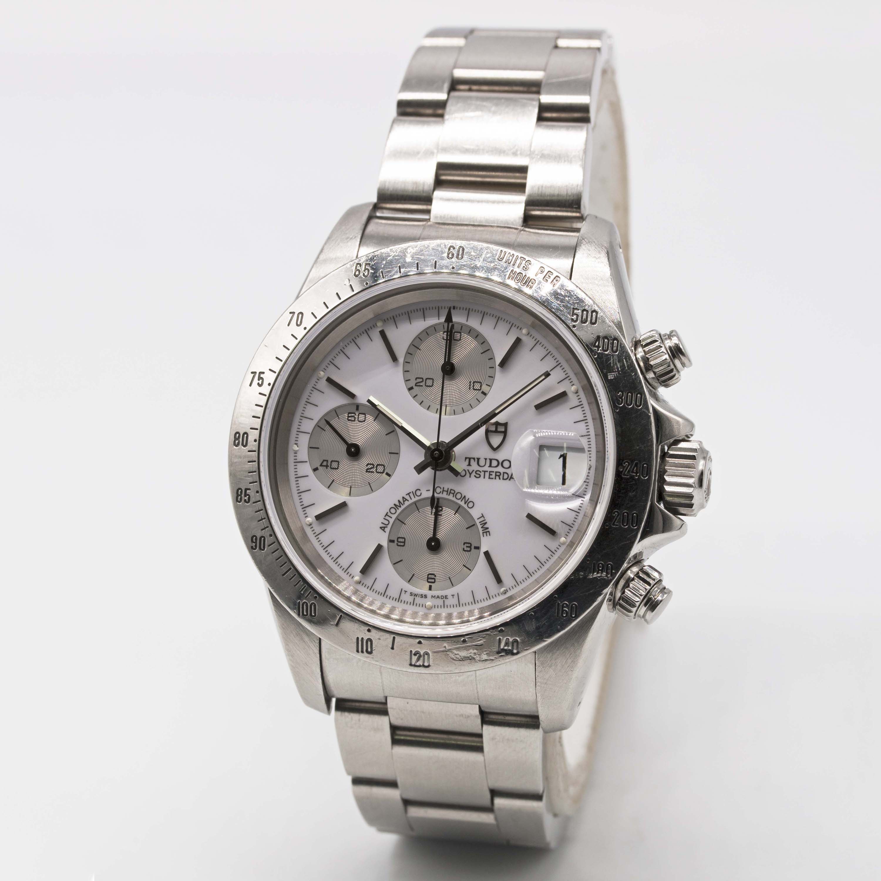 A GENTLEMAN'S STAINLESS STEEL ROLEX TUDOR OYSTERDATE AUTOMATIC CHRONO TIME CHRONOGRAPH BRACELET - Image 4 of 9