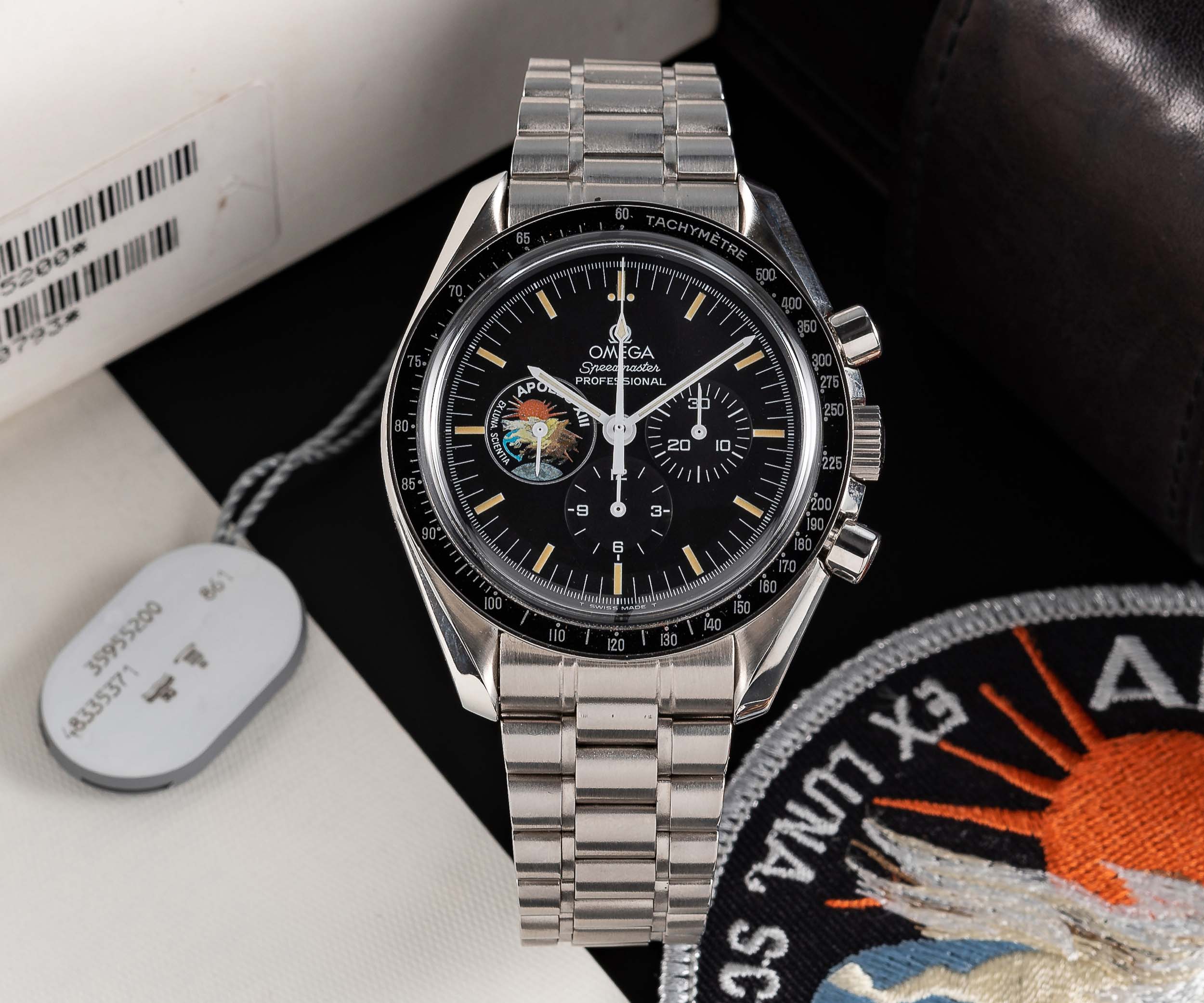 A RARE GENTLEMAN'S STAINLESS STEEL OMEGA SPEEDMASTER PROFESSIONAL "APOLLO XIII" CHRONOGRAPH BRACELET