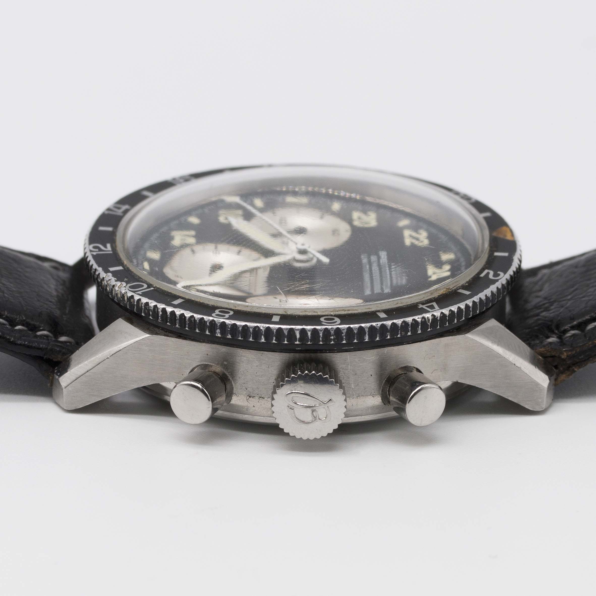 A VERY RARE GENTLEMAN'S STAINLESS STEEL BREITLING UNITIME 24 HOUR CHRONOGRAPH WRIST WATCH CIRCA - Image 10 of 11