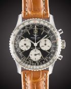 A GENTLEMAN'S STAINLESS STEEL BREITLING NAVITIMER CHRONOGRAPH WRIST WATCH CIRCA 1971, REF. 806 