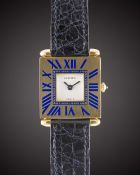 A GENTLEMAN'S 18K SOLID GOLD CARTIER PARIS QUADRANT WRIST WATCH CIRCA 1990s Movement: Quartz, signed