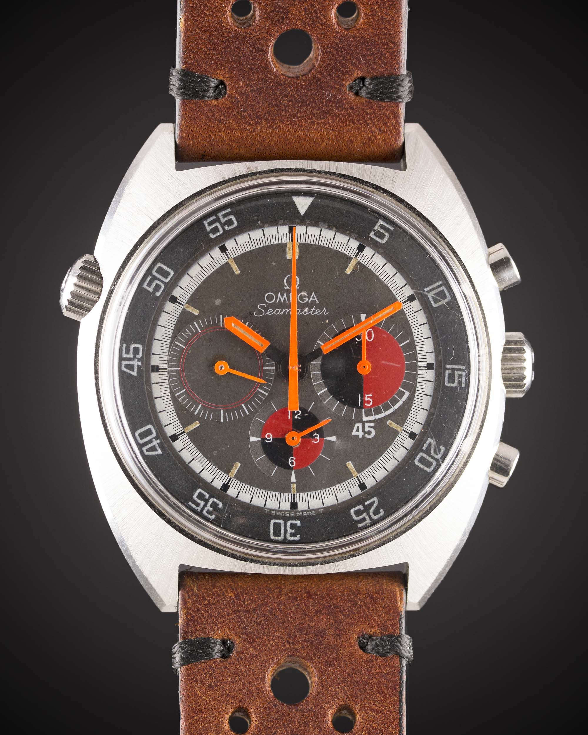 A GENTLEMAN'S STAINLESS STEEL OMEGA SEAMASTER "SOCCER TIMER' CHRONOGRAPH WRIST WATCH CIRCA 1974,