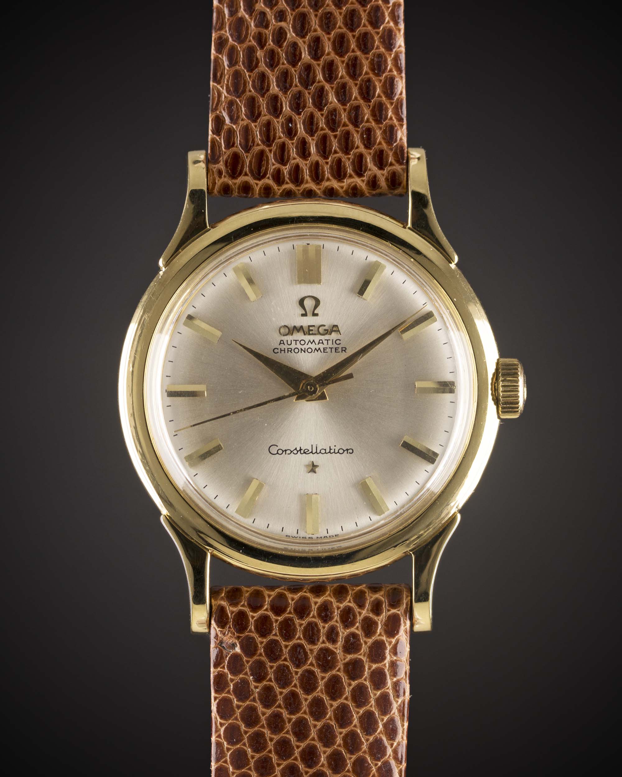 A FINE GENTLEMAN'S 18K SOLID YELLOW GOLD OMEGA CONSTELLATION CHRONOMETER WRIST WATCH CIRCA 1950s, - Image 2 of 2