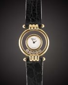 A LADIES 18K SOLID GOLD CHOPARD HAPPY DIAMONDS WRIST WATCH CIRCA 2000, REF. 4105 WITH ORIGINAL BOX