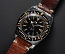 A VERY RARE GENTLEMAN'S STAINLESS STEEL FRENCH MILITARY MARINE NATIONALE JAQUET DROZ 