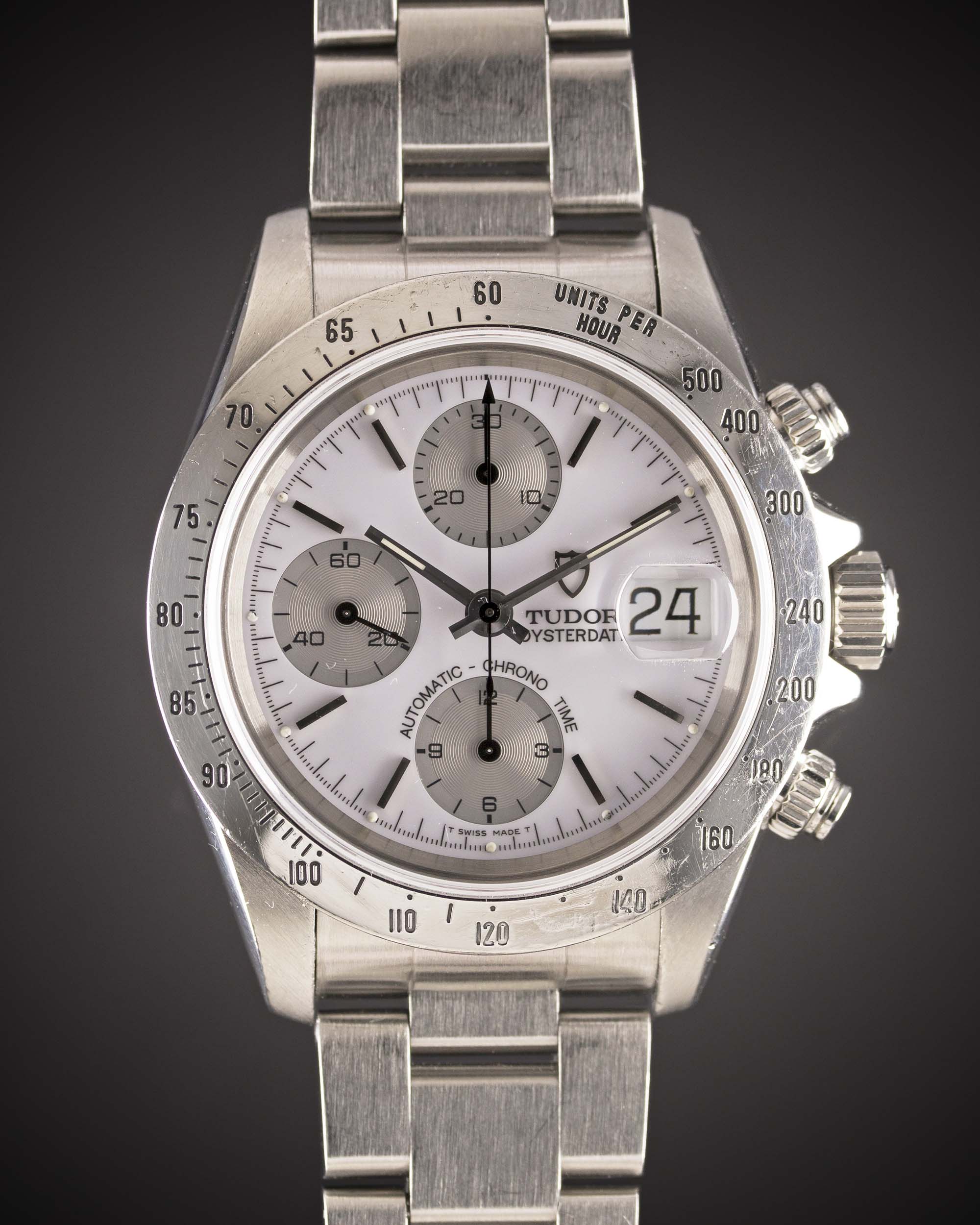 A GENTLEMAN'S STAINLESS STEEL ROLEX TUDOR OYSTERDATE AUTOMATIC CHRONO TIME CHRONOGRAPH BRACELET