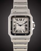 A GENTLEMAN'S STAINLESS STEEL CARTIER SANTOS GALBEE 
