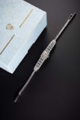 A FINE & RARE LADIES 18K SOLID WHITE GOLD & DIAMOND ROLEX PRECISION COCKTAIL BRACELET WATCH CIRCA