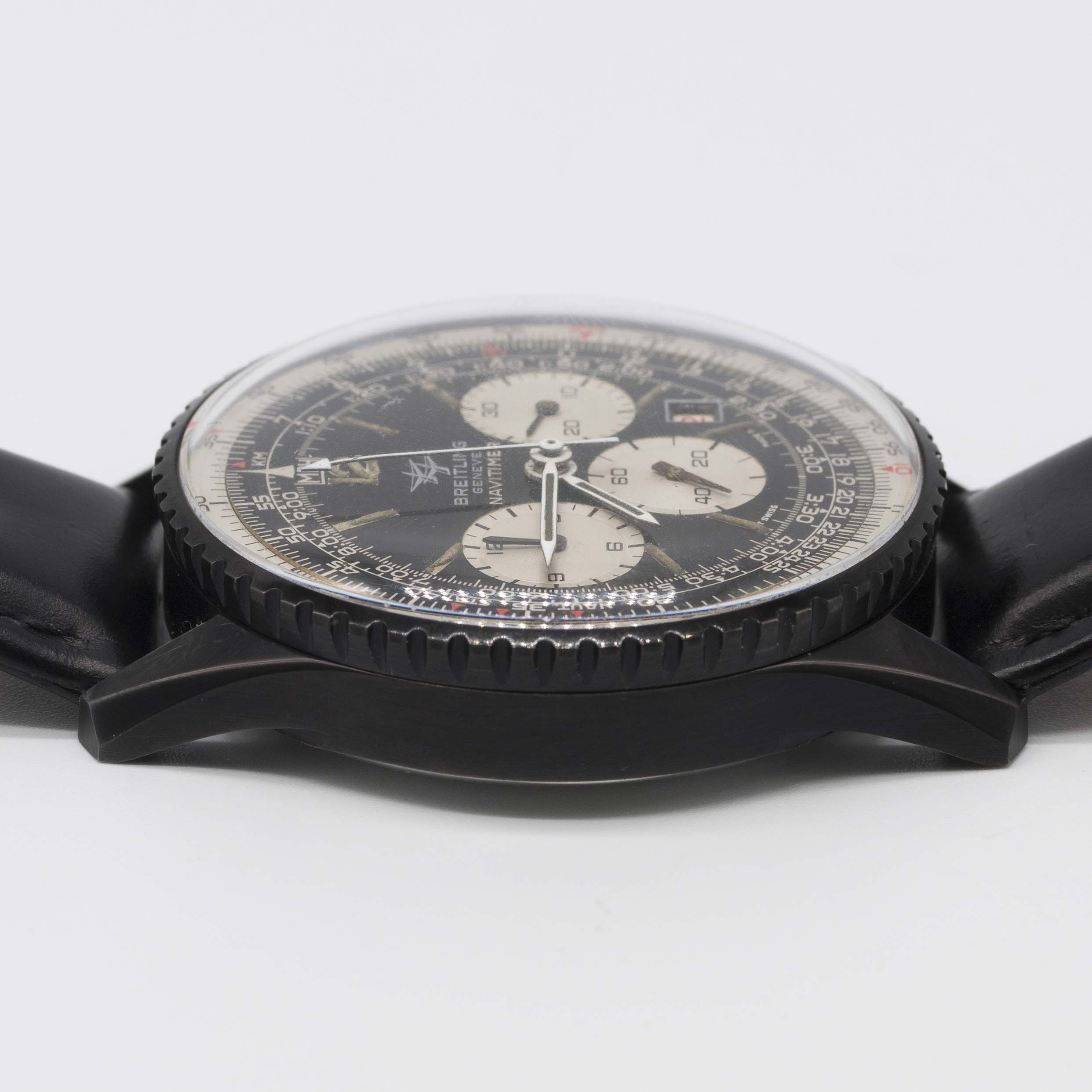 A VERY RARE GENTLEMAN'S BLACK COATED BREITLING NAVITIMER CHRONOGRAPH WRIST WATCH CIRCA 1970s, REF. - Image 12 of 12