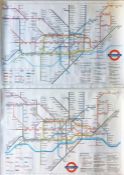 Pair of London Underground POSTER MAPS from 1985 and 1989 respectively. Size: 34.5