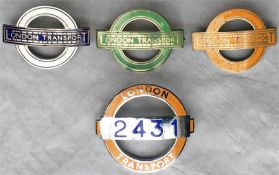 Selection of London Transport 'wages grade' enamel uniform CAP BADGES comprising Central Buses