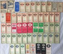 Large quantity of London Transport (and predecessors) POCKET MAPS comprising Trams/Trolleybuses