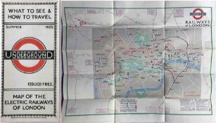 1925 London Underground MAP of the Electric Railways of London 