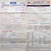 Pair of 1930s London Transport Tramways FARECHARTS for service/route 13 from Aldersgate to Highgate.