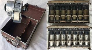 London Transport bus conductor's 'Gibson' TICKET MACHINE with box, as used on London buses 1950s-