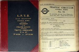 Officially bound volume of London Transport (LPTB) TRAFFIC CIRCULARS for Road Transport (Central