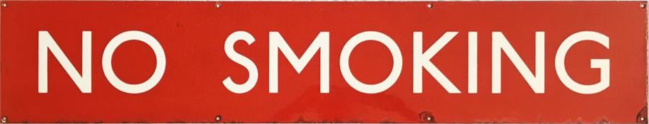 London Transport ENAMEL SIGN 'No Smoking', probably from a bus garage or possible from Aldenham or