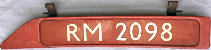London Transport Routemaster bonnet FLEETNUMBER PLATE from RM 2098. The original bus with this