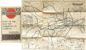 1914 London Underground POCKET MAP of the Electric Railways of London 