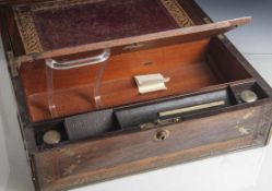Reiseschreibkasten, wohl England 19. Jahrhundert/ um 1900, Mahagoni furniert mit