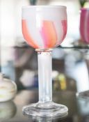 Pokal, Kosta Boda Schweden, Entwurf Bengt Edenfalk (1924-2016), farbloses Glas, leicht milchiger