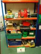 A Bay of Medium Duty Storage Racking & Contents (As Photographed)