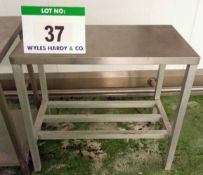 An Approx. 500mm x 920mm x 840mm Height Stainless Steel Topped Food Preparation Table