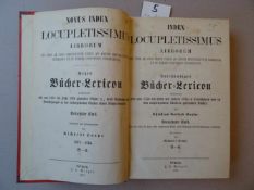 Bibliographien.- Kayser, C.G.Index locupletissimus librorum... Vollständiges Bücher-Lexicon